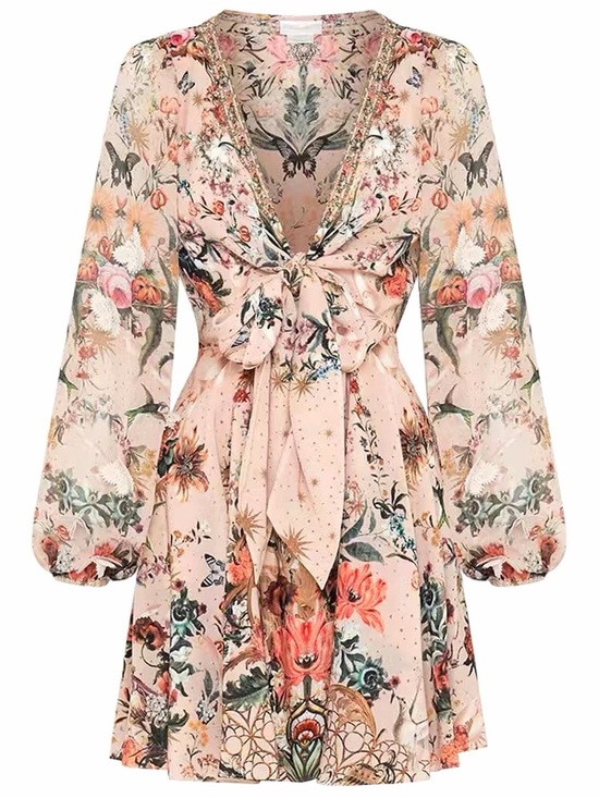 Camilla Dresses & Skirts - CAMILLA Rose Garden Print Short Wrap Tie Dress
